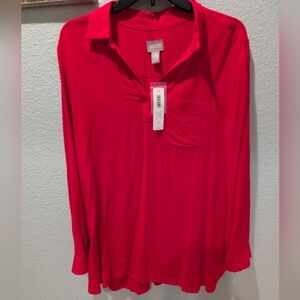 Chico's Women's Vibrant Red Tunic